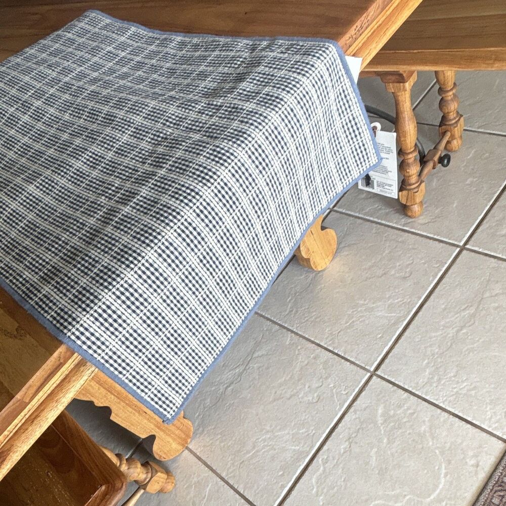 Hearth & Hand Magnolia Table Runner 14” x 72” Blue Plaid Cotton